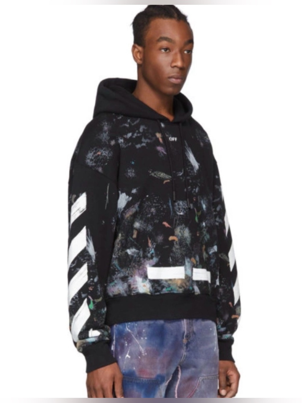 Off-White Diag Galaxy Brushed Over Hoodie 'Black' New With Tags